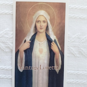 Mary Holy Card, Virgin Mary Prayer Card, VintageLoretto, Gift for Her