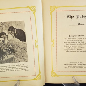 Antique Baby Book, 1917 Ephemera, Vintage Baby Book, New Mother Book 1910&#39;s, Infant Baby Album, Baby&#39;s First Year Book, Antique Ephemera