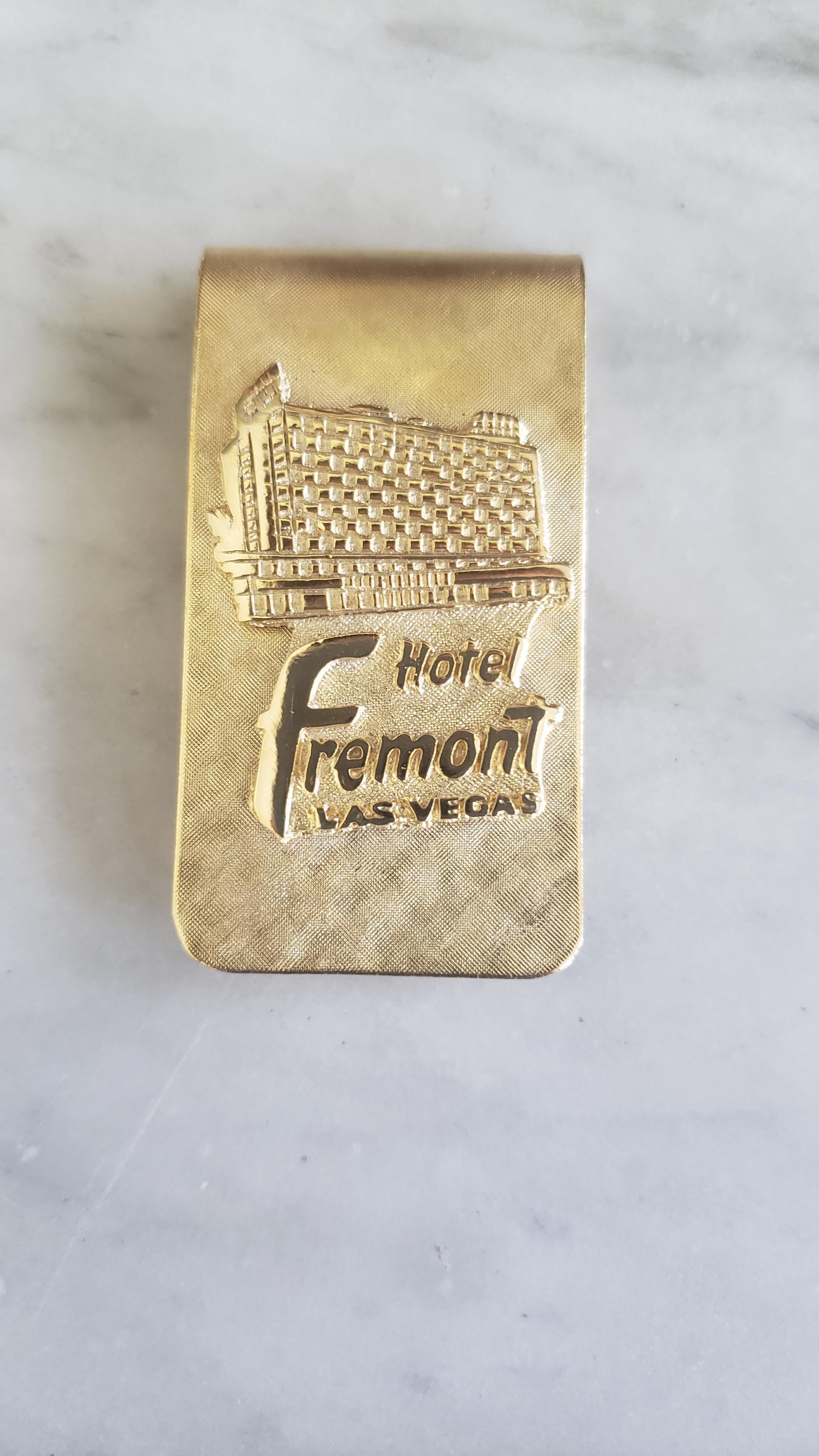 1950's Hotel Fremont Money Clip, Vintage Vegas Gold Money Clip, VintageLoretto