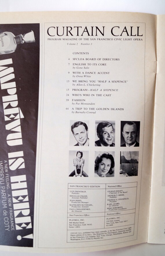 1966 Half A Sixpence Program Magazine Curtain Call The Etsy
