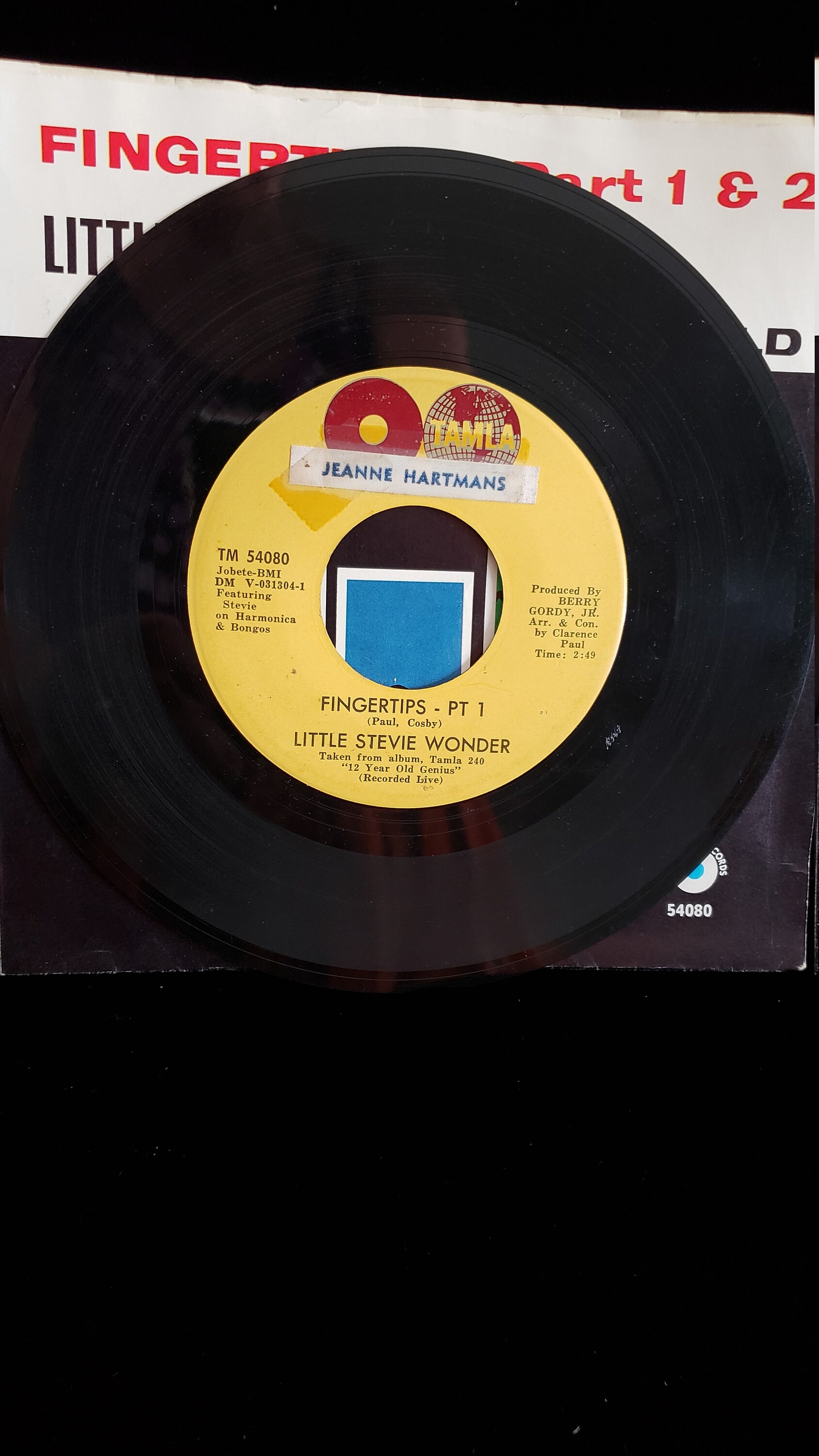 Little Stevie Wonder Fingertips 45 RPM Record and Cover Etsy