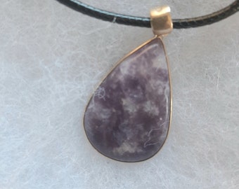Lepidolite pendant, Sterling Silver, Stone of Happiness