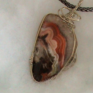 HOLIDAY SALE. 20% OFF  Hand crafted, Necklace, Handmade jewelry, Crazy Lace Agate, crystal top, Sterling Silver