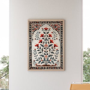 Indian Vintage Ornate Indian Folk Art, Floral Prints, Living Room decor, Printable, Printable, Jaipur, Poster, Wall Art, Boho Wall Art