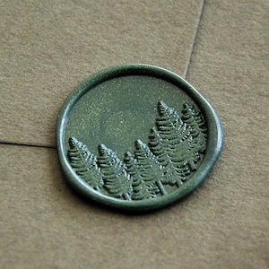 Fir forest wax seal stamp Custom cedar forest wax sealing wedding invitation wax seals kit