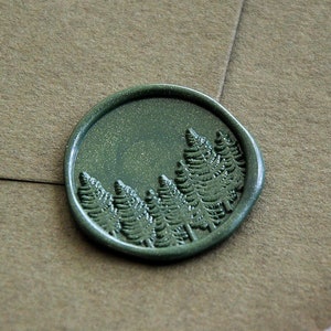 Fir forest wax seal stamp Custom cedar forest wax sealing wedding invitation wax seals kit