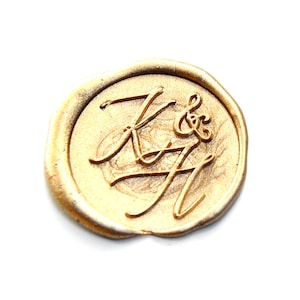 Custom Casual Calligraphy double initials monogram wax seal stamp wedding invitation wax seals kit wedding logo stamp