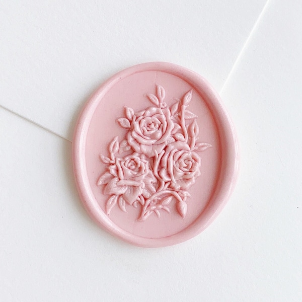 3D Rose bouquet wax seal stamp wedding invitation wax seals kit birthday gift sealing stamp gift for her