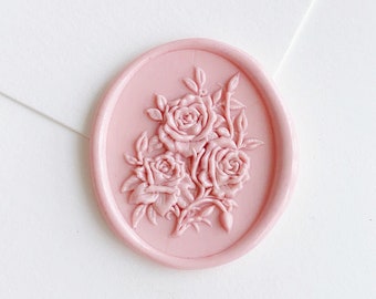 3D Rose bouquet wax seal stamp wedding invitation wax seals kit birthday gift sealing stamp gift for her