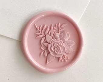 3D Camellia bouquet wax seal stamp for wedding invitation wax seals kit wedding menu sealing stamp holiday gift for her