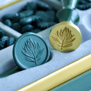 Édition limitée micro relief Plam Leaf cire sceau timbre costume 3D feuilles kit de sceaux de cire pour invitation de mariage enveloppe timbre cadeau pour elle