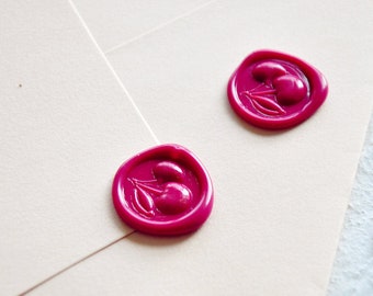 3D Cherry mini wax seal stamp-cherry wax seals-wedding invitation wax seal kit-bullet Journal stamp-envelope seals