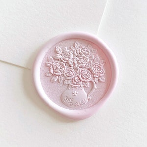 3D vase with flower bouquet wax seal stamp for wedding invitation wax seals kit wedding menu sealing stamp holiday gift for her