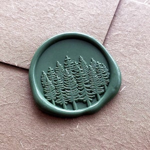 Timbro sigillo di cera foresta di abete doppio intaglio Timbro sigillo di cera foresta di cedro personalizzato timbro di sigillo di invito a nozze kit di sigilli di cera regalo di festa