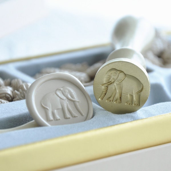 Limited edition micro relief elephant wax seal stamp suit 3D elephant wax seals kit for wedding invitation envelope stamp gift for her