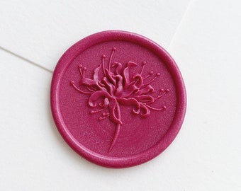 3D Red Spider Lily wax seal stamp for wedding invitation wax seals kit wedding menu sealing stamp holiday gift for her