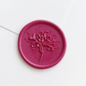 3D rode spin lelie lakzegel stempel bloem lakzegel kit voor huwelijksuitnodiging, stoelindeling lakstempel, zegellak stempel