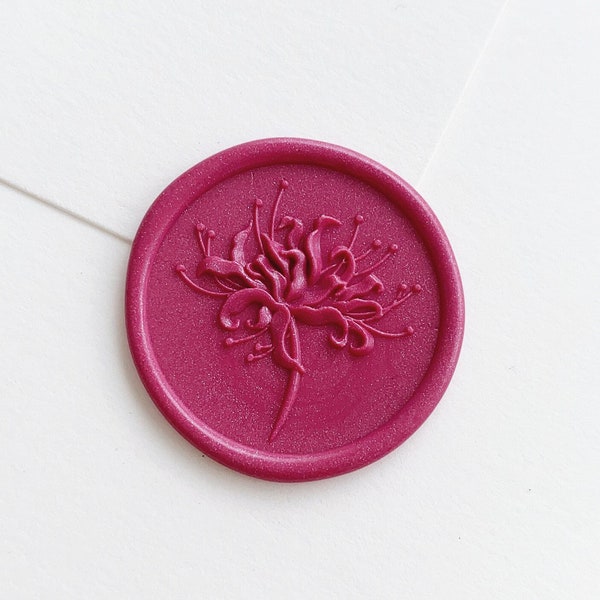 3D Red Spider Lily wax seal stamp for wedding invitation wax seals kit wedding menu sealing stamp holiday gift for her