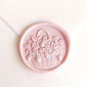 3D Strawberry Basket Wax Seal Stamp: Wedding Invitation Kit