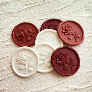 Cachets de cire roses 3D-autocollants pour cachets de cire d'invitation de mariage-autocollants de cachets de cire auto-adhésifs pour emballer des cadeaux