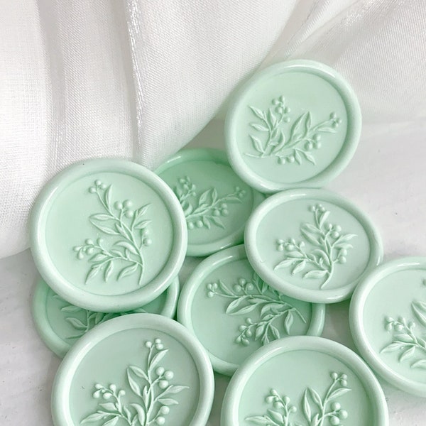 3D greenery leaves Wax Seals for wedding invitation wax seal stamp Self-Adhesive wax seal stickers-66 colors available