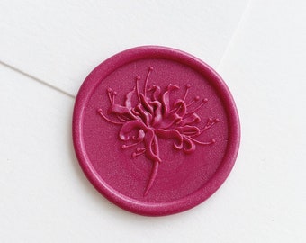 3D Red Spider Lily Wax Seal Stamp Flower wax seal kit for wedding invitation,Seating chart wax stamp,Sealing wax stamp