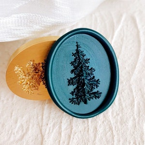 Timbro di ceralacca 3D con albero di pino, kit di sigilli di ceralacca per inviti di nozze, regalo di compleanno, timbro di tenuta della foresta, regalo per le vacanze