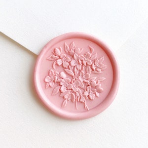 Kit de selos de cera para buquê 3d sakura, selo de cera para convite de casamento, presente de aniversário, carimbo para presente para ela