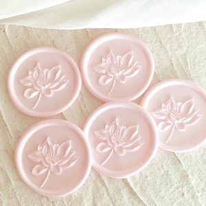 3D Lotus selbstklebende Wachssiegel-Hochzeitseinladungswachssiegel-Aufkleber Selbstklebende Wachssiegelstempel-Aufkleber-66 Farben erhältlich