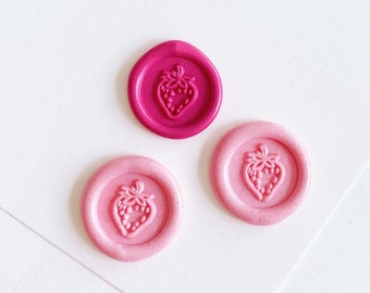 Strawberry mini wax seal stamp-Strawberry wax seals-wedding invitation wax seal kit-bullet Journal stamp-envelope seals