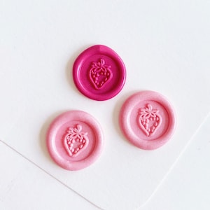 3D Strawberry Wax Seal Stamp/Strawberry's Cup Wax Sealing Kit