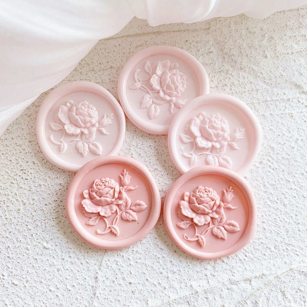 3D Rose Self Adhesive Wax Seals-wedding invitation wax seal stickers Self-Adhesive wax seal stamp stickers-66 colors available