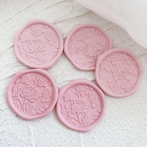 Selos de cera autoadesivos de rosas, adesivos de selos de cera para convites de casamento, adesivos de cera de rosas para convites de casamento, presentes de Natal para embrulhar