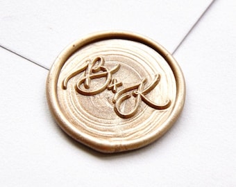 Custom Casual Calligraphy initials monogram wax seal stamp,wedding invitation wax seals kit wedding logo sealing stamp for envelopes