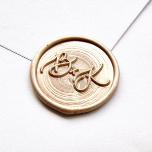 Custom Casual Calligraphy initials monogram wax seal stamp,wedding invitation wax seals kit wedding logo sealing stamp for envelopes