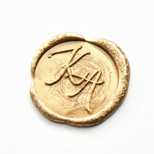 Gepersonaliseerde casual kalligrafie initialen monogram lakzegel stempel-dubbele initialen afdichting stempel-huwelijksuitnodiging wax zeehonden kit