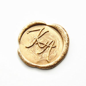 Personalized Casual Calligraphy initials monogram wax seal stamp- double initials sealing stamp-wedding invitation wax seals kit