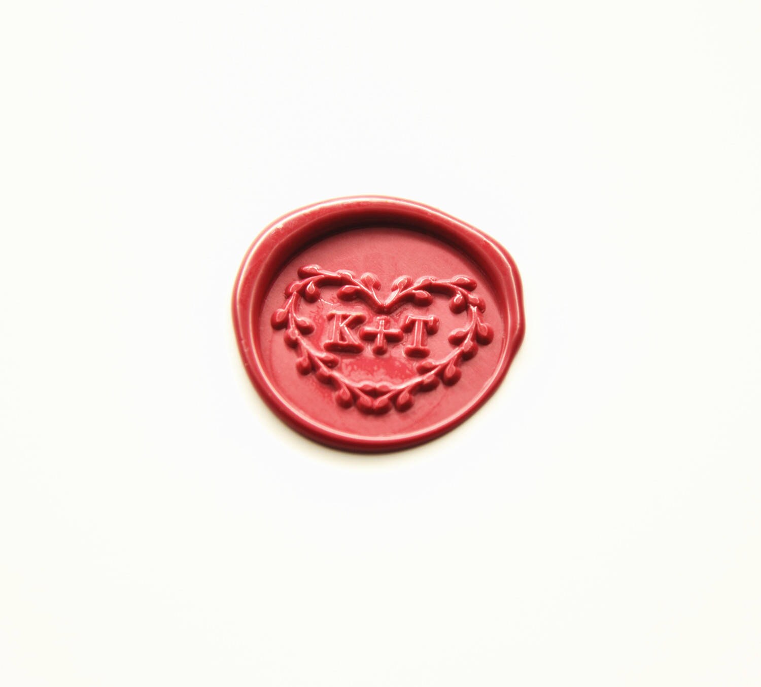 Custom 2 initials monogram wax seals heart olive brancn wax | Etsy