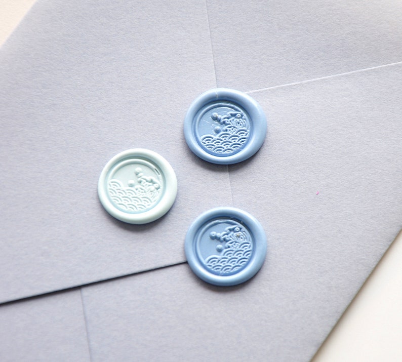 online shop Wave mini wax seal stamp-The 100% quality warranty! full ocean seals-wedding brass
