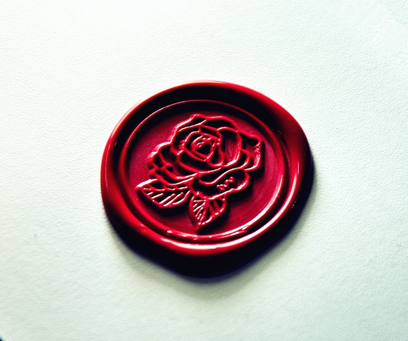 Beautiful rose wax seal stamp Custom flower wax sealing wedding invitation wax seals kit 