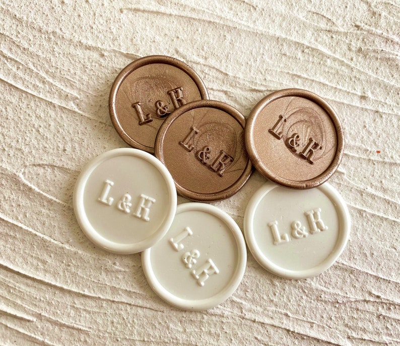 Colour Initials Custom Monogram Wax Seal Stickers:personalized Initials Self Adhesive ...