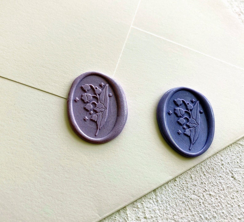 Oval Lily of the valley wax stamp seal Max 46% OFF se invitation wedding Regular store