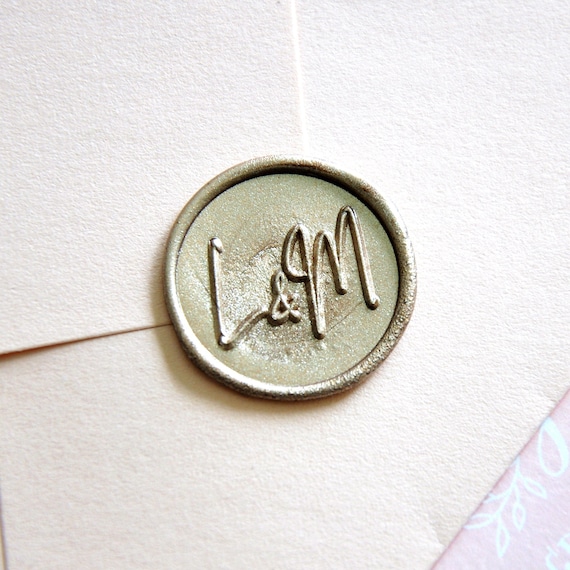 Sello de sello de cera personalizado con monograma de 3 iniciales