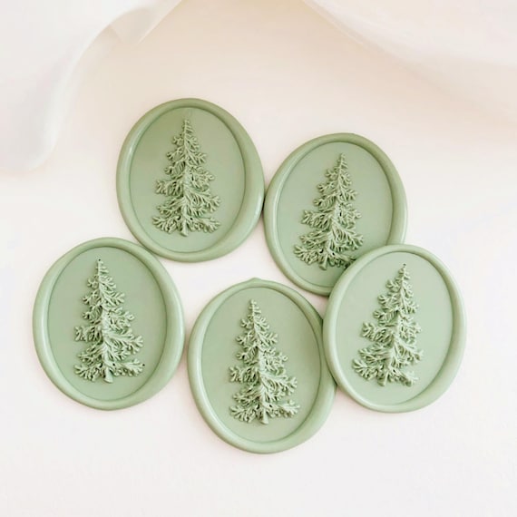 3D Pine Tree Wax Seal Stickers: Self-Adhesive Christmas Wedding Invitations seals,Gift Wrapping