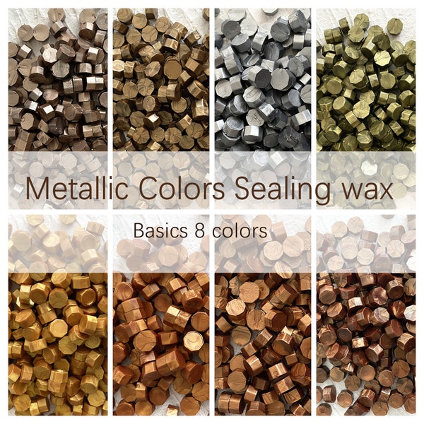 Metallic colors sealing wax beads collection for wedding invitation wax seal stamps-50or100 pellets-copper-champagne-gold