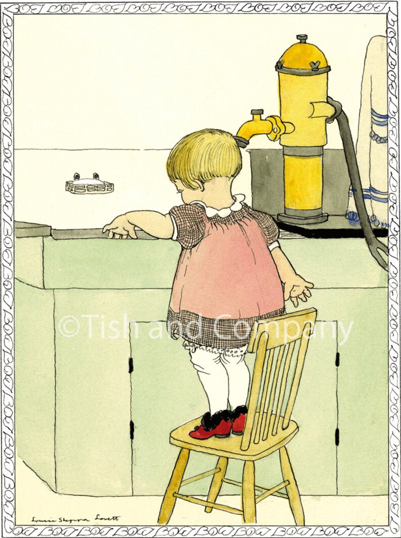 Digital Download Girl at Sink: Vintage, Cards, Invitation, Announcement ...
