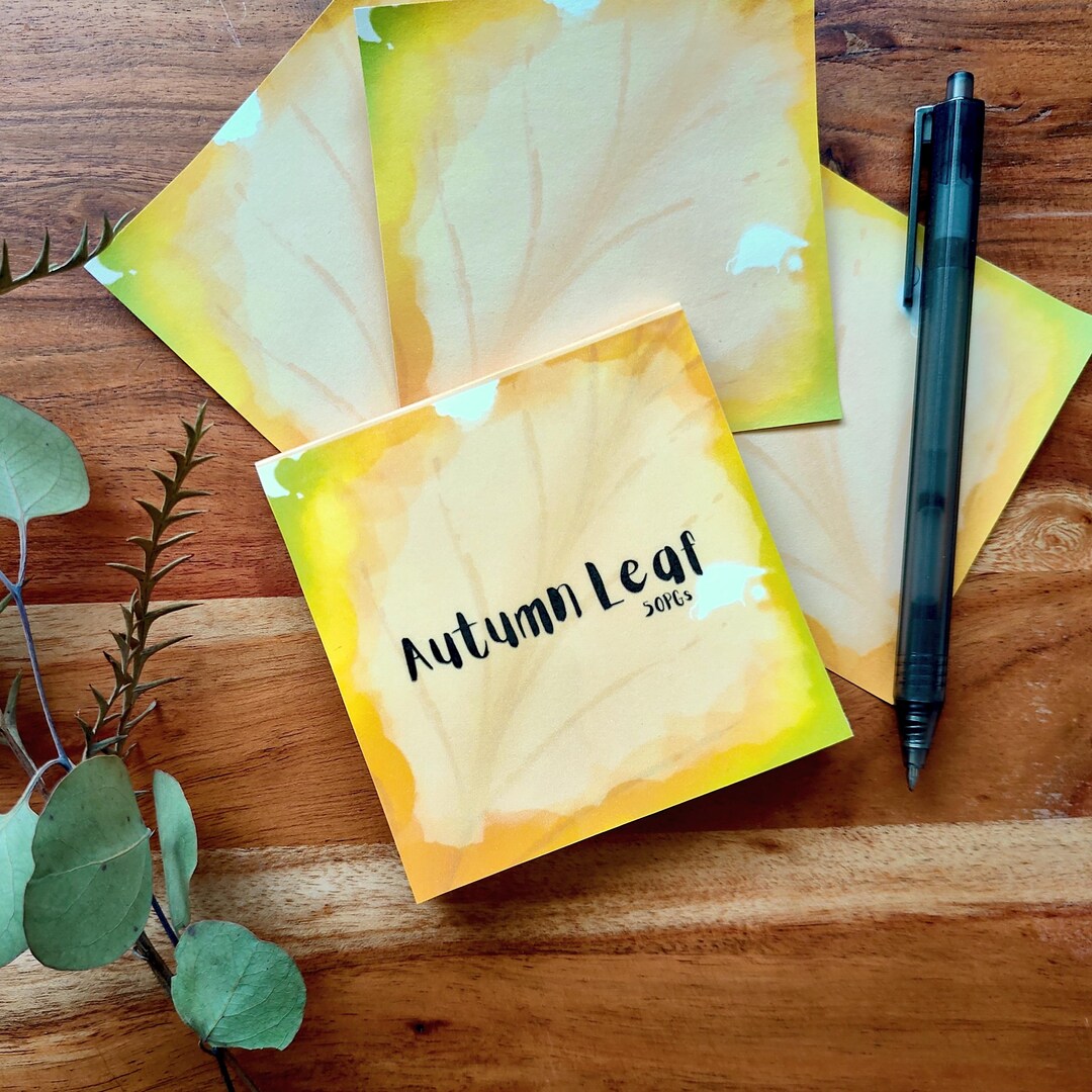 Leaf Notepad Animation Handmade, Autumn Leaf Notepad | 3.5in., 50 Tear-off Sheets - Etsy