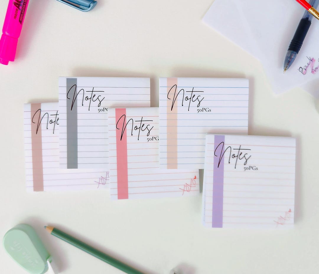 Handmade, Colorful Lined, Notes Notepad | 3.5in. 50 Tear-off Sheets - Etsy