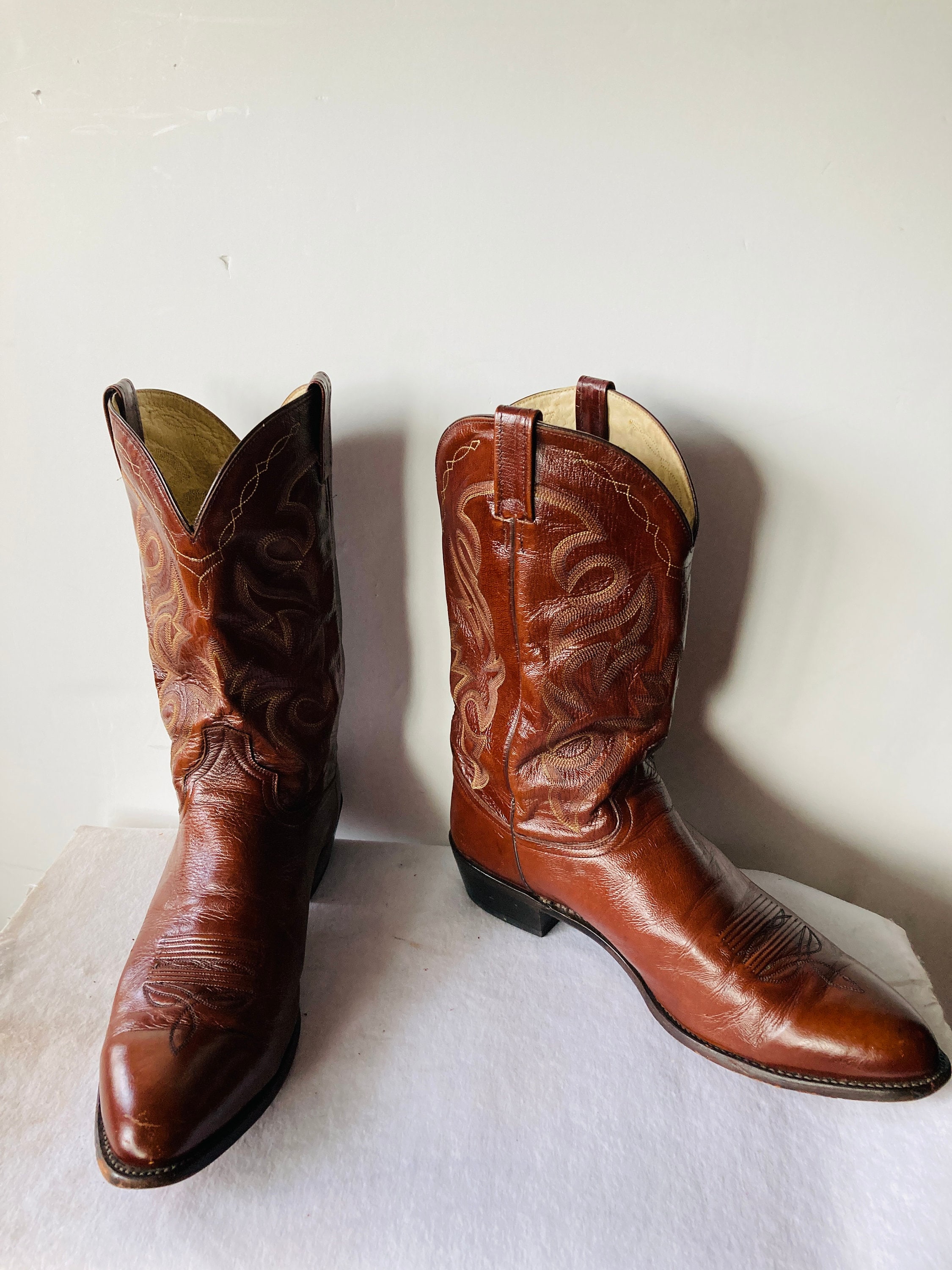 バ*ス様 ☆オークション新品未使用ダンポストDAN　POST イールレザー　　ヴ DAN POST Sz 16 EW Vintage Brown Leather Cowboy Boots-western Style