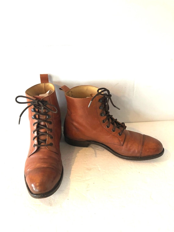Leather Boots.  11D Justin Boots 3902 Boots Mens 11D Brown Leather Western Work  main image 3